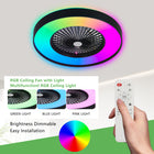 23-inch Black and White Ceiling Fan Light with LED RGB - view 4