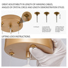 23.6-inch Modern Golden Pendant Light with Cascading Crystal Strands - view 8