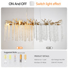 39.4-inch Modern Golden Pendant Light with Cascading Crystal Strands - view 8
