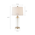 [Set of 2] Clear Glass Base Table Lamp, Silver - view 6