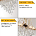 Gold Crystal Chandelier -Large Contemporary Luxury Ceiling Fixture - view 8