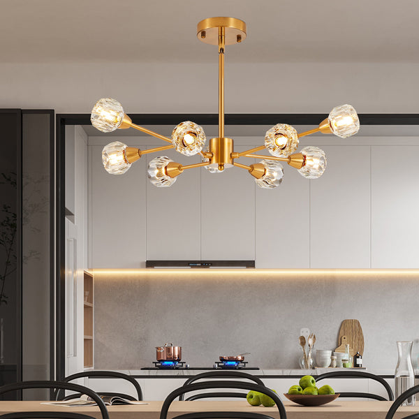 28" Modern Crystal Chandelier -Radiant Elegance &amp; Contemporary Charm