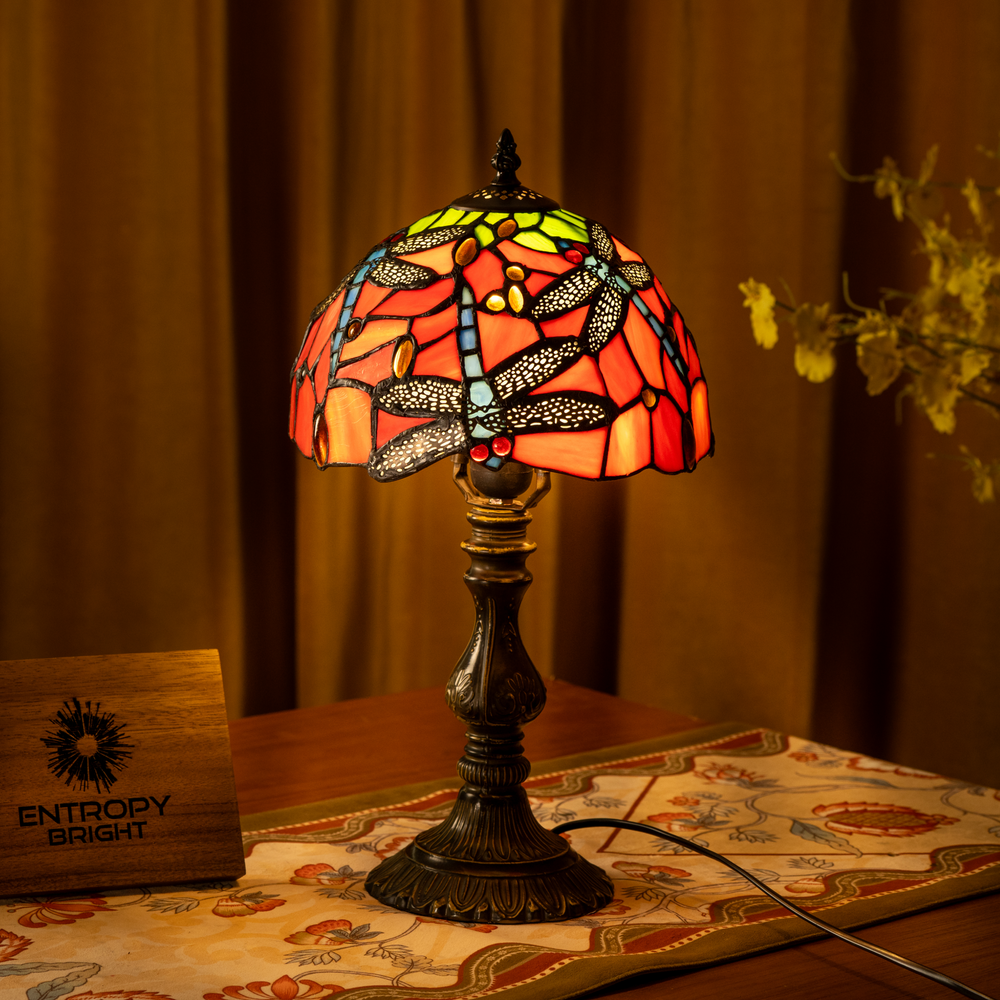 Crimson Flight Tiffany Table Lamp