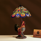 Rooster Sunrise Tiffany Table Lamp - view 2