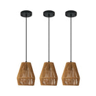 Set of 3 Rustic Hemp Rope Pendant Lights -Handcrafted Farmhouse Charm - view 3