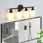 Modern Vanity Bathroom Mirror Light, Frosted White Glass  (Bulb Not Included) - view 2
