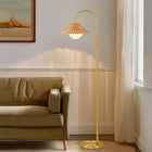 Rattan Weave Shade Floor Lamp, Gold/Natural - view 1