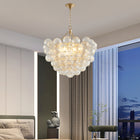 Gold Pendant Light Chandelier with Threaded Clear Glass Globe Shade - view 3