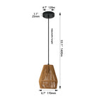 Set of 3 Rustic Hemp Rope Pendant Lights -Handcrafted Farmhouse Charm - view 4