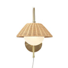 Rattan Weave Gold Plug-in Wall Scone Light - view 5
