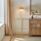 Rattan Weave Shade Floor Lamp, Gold/Natural - view 2