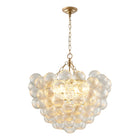 Gold Pendant Light Chandelier with Threaded Clear Glass Globe Shade - view 8