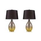 [Set of 2] Gold Glass Base Black Table Lamp - view 2