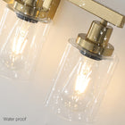 Golden  Vanity Light with Clear Glass Shades (No Bulbs) - view 4