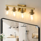 Golden  Vanity Light with Clear Glass Shades (No Bulbs) - view 5