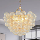 Gold Pendant Light Chandelier with Threaded Clear Glass Globe Shade - view 5