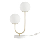 Modern 2-Light Globe Gold Base Table Lamp - view 4