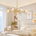 Modern Gold Sputnik Chandelier with Clear Glass Shades (Bulb Not Included) - view 8