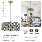 Modern Crystal Chandelier -Luxury Round Ceiling Light Fixture - view 6